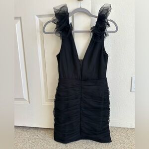 Lulu's Black Backless Ruffled Dress